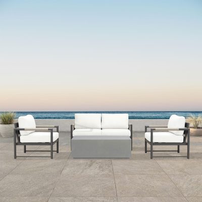 Lakeview Avenue Bay Black/Carbon 5 Pc Loveseat Set – Canvas Natural