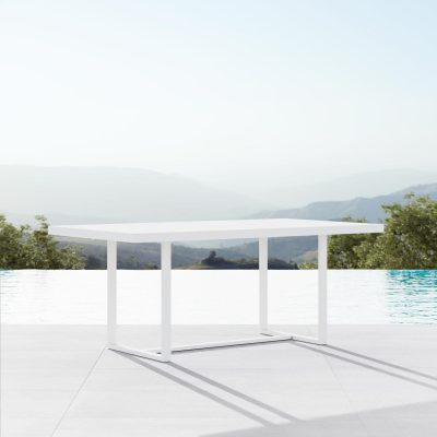 Pavia 71 Inch White Aluminum Dining Table By Azzurro Living