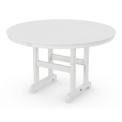 POLYWOOD 48-Inch Round Dining Table – White