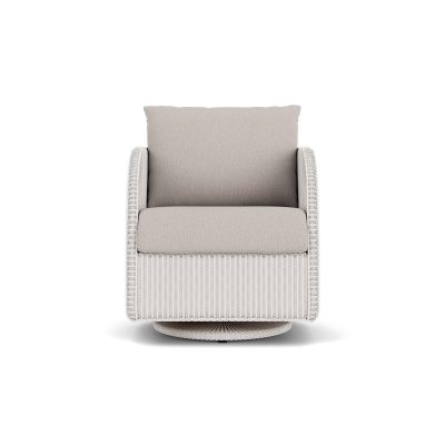 Essence Wicker Club Chair w/ Swivel Gliders in White/Remy Cloud By Lloyd Flanders