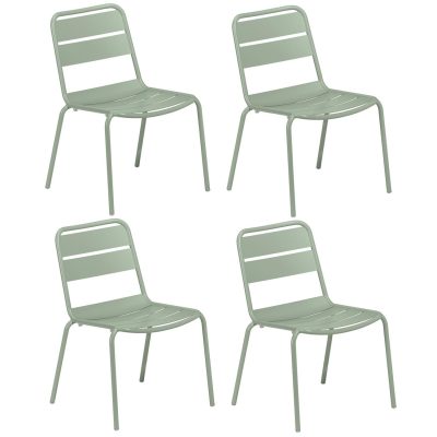 Kapri 4 Pc Aluminum Dining Side Chair in Sage By Oxford Garden