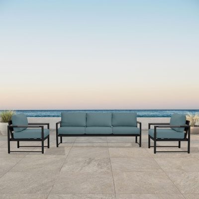 Lakeview Avenue Bay Black/Carbon 3 Pc Sofa Club Chair Set – Cast Lagoon