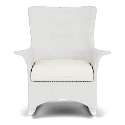 Mandalay Wicker Rocking Chair w/ Cushions in Matte White/Sailcloth Salt By Lloyd Flanders