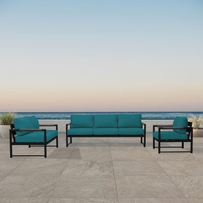 Lakeview Avenue Bay Black/Carbon 3 Pc Sofa Loveseat Set – Spectrum Peacock