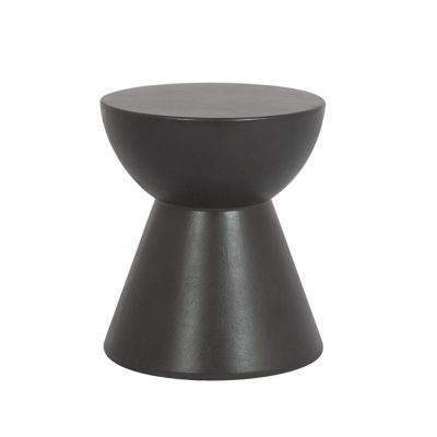 Sunset West Bazaar 17-Inch Round GFRC Patio End Table – Dark Grey