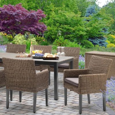 Kettler BRETANGE 7 Piece Dining Set with Canvas Coal Cushions