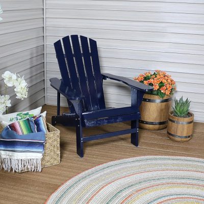 Ultimate Patio Wooden Adirondack Chair – Navy Blue