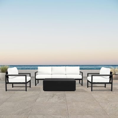 Lakeview Avenue Bay Black/Carbon 4 Pc Sofa Set – Canvas Natural