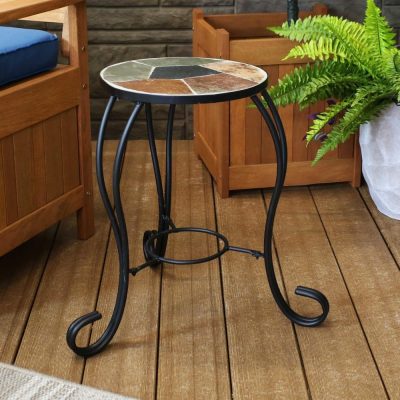 Ultimate Patio 12-Inch Mosaic Slate Tile Side Table