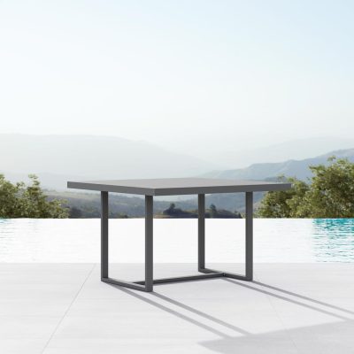 Pavia 48 Inch Charcoal Aluminum Dining Table By Azzurro Living