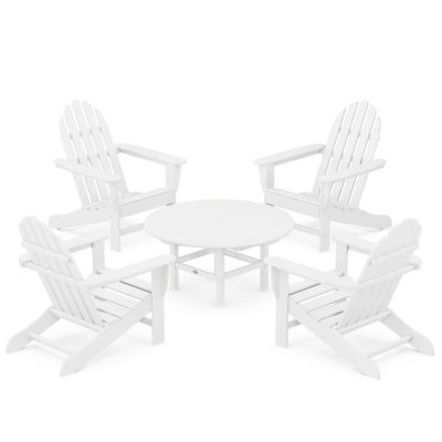 POLYWOOD Classic Adirondack 5-Piece Conversation Set – White