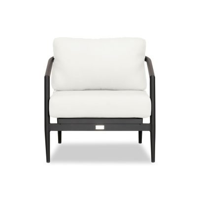 Midnight Cove Aluminum Club Chair in Black/Carbon/Canvas Natural By Lakeview Outdoor Designs