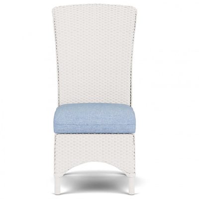 Mandalay Wicker Dining Side Chair in White/Demo Skyway By Lloyd Flanders