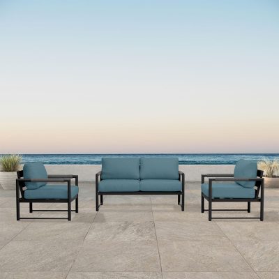 Lakeview Avenue Bay Black/Carbon 3 Pc Loveseat Set – Cast Lagoon