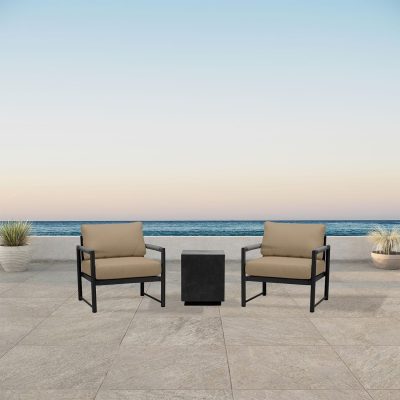 Lakeview Avenue Bay Black/Carbon 3 Pc Chat Set – Heather Beige