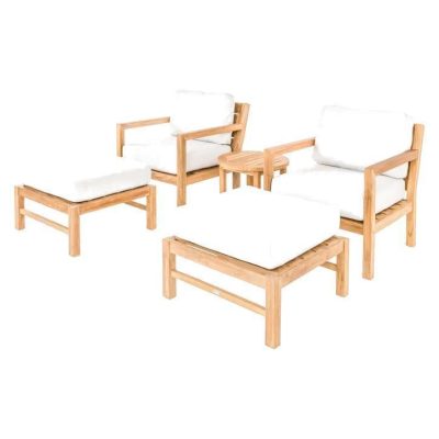 Monday 5 Piece Teak Patio Seating Set in Natural By Teak + Table