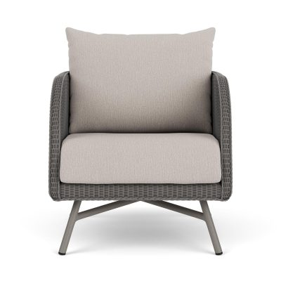 Essence Wicker Club Chair in Pewter/Remy Cloud By Lloyd Flanders