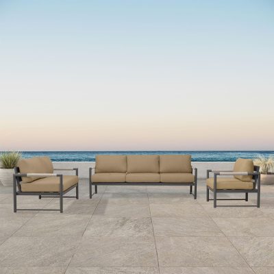 Lakeview Avenue Bay Slate/Pebble Gray 3 Pc Sofa Loveseat Set – Heather Beige