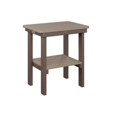 Berlin Gardens Rectangular End Table – Weatherwood on Chocolate Brown