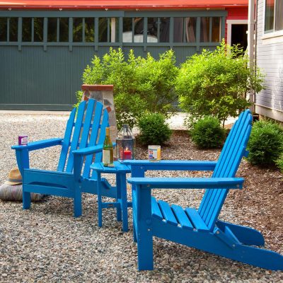 POLYWOOD Classic Folding Adirondack 3-Piece Set – Pacific Blue