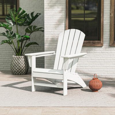 POLYWOOD Nautical Adirondack Chair – White