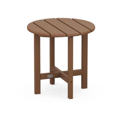 POLYWOOD 18-Inch Round Side Table – Teak