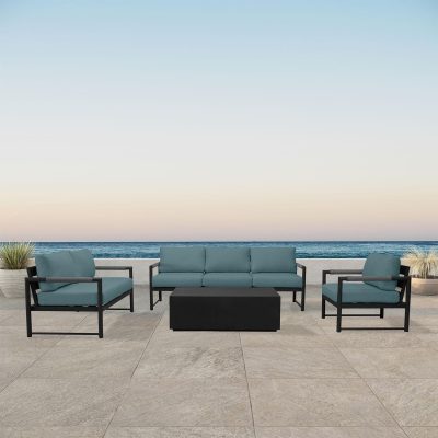 Lakeview Avenue Bay Black/Carbon 4 Pc Sofa Loveseat Set – Cast Lagoon