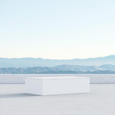 Porto Aluminum Coffee Table in Carrara Marble by Azzurro Living