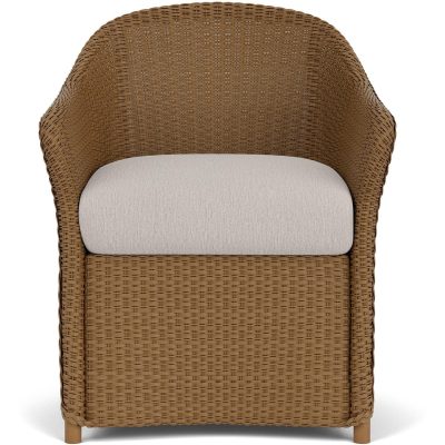 Weekend Retreat Wicker Dining Arm Chair in Hickory/Remy Cloud By Lloyd Flanders