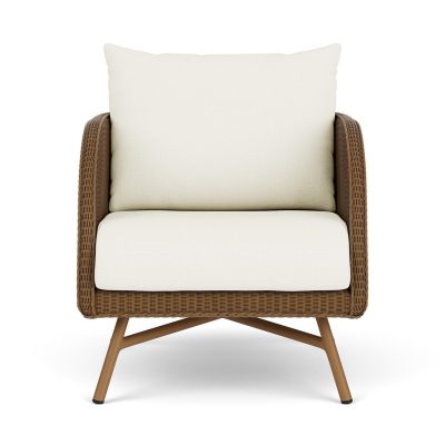 Essence Wicker Club Chair in Hickory/Sailcloth Salt By Lloyd Flanders