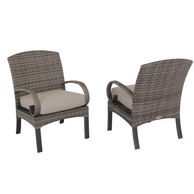 Lakeview West Brook 2 Pc Envelope Woven Back Aluminum Dining Chairs W/ Seat Pads by Barcalounger