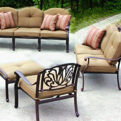 Darlee Elisabeth 4 Piece Cast Aluminum Patio Conversation Set – Antique Bronze