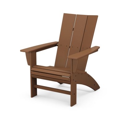 POLYWOOD Modern Curveback Adirondack Chair – Teak