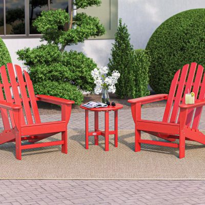 POLYWOOD Classic Adirondack 3-Piece Set – Sunset Red