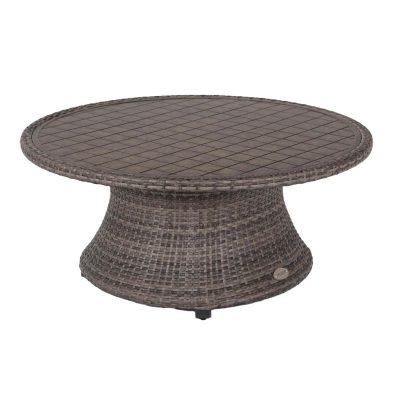 Lakeview Captiva Isle 45 Inch Round Aluminum Woven Coffee Table by Barcalounger