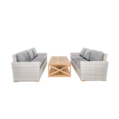 Oyster Bay Sofas 3 Piece Lounge Set in Natural By Teak + Table