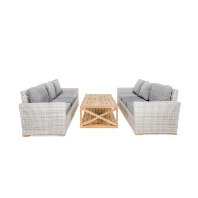 Oyster Bay Sofas 3 Piece Lounge Set in Granite By Teak + Table