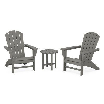 POLYWOOD Nautical 3-Piece Adirondack Set – Slate Grey