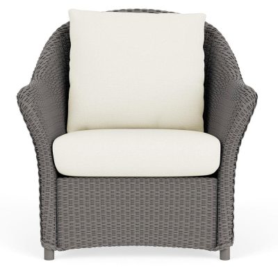 Weekend Retreat Wicker Club Chair in Pewter/Sailcloth Salt By Lloyd Flanders