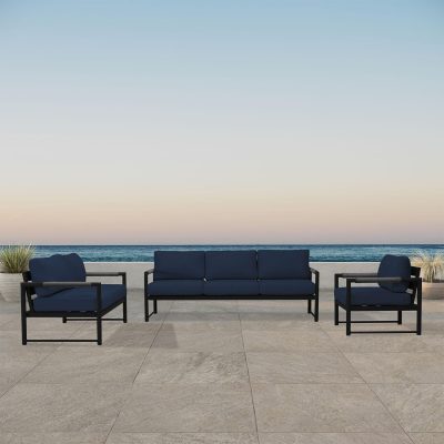 Lakeview Avenue Bay Black/Carbon 3 Pc Sofa Loveseat Set – Spectrum Indigo