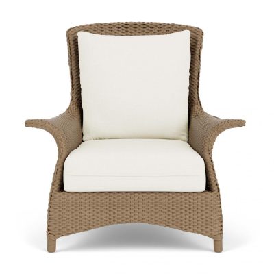 Mandalay Wicker Club Chair in Fawn/Sailcloth Salt By Lloyd Flanders