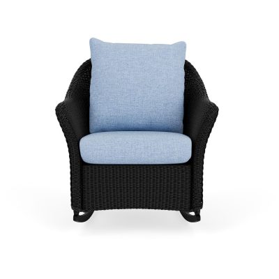 Weekend Retreat Wicker Rocking Chair in Ebony/Demo Skyway By Lloyd Flanders