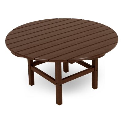 POLYWOOD 38-Inch Round Conversation Table – Mahogany