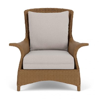 Mandalay Wicker Club Chair in Hickory/Remy Cloud By Lloyd Flanders