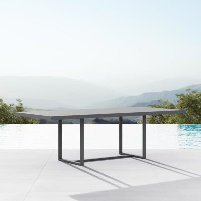 Pavia 96 Inch Charcoal Aluminum Dining Table By Azzurro Living