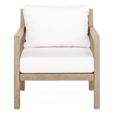 Monday Brushed Teak Patio Club Chair in Natural By Teak + Table