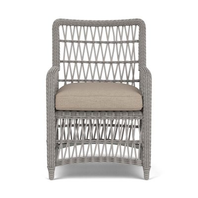 Mackinac Wicker Dining Arm Chair in Putty/Demo Oatmeal By Lloyd Flanders