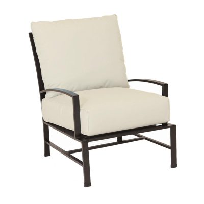 La Jolla Aluminum Patio Club Chair W/ Sunbrella Canvas Flax Cushions By Sunset West