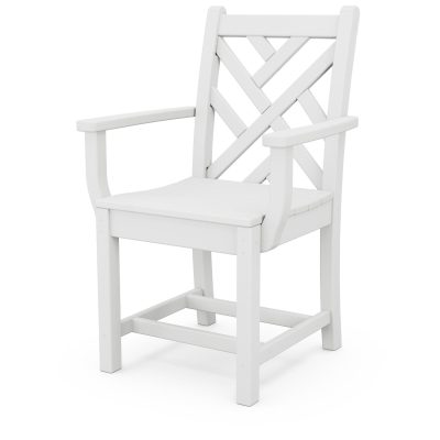 POLYWOOD Chippendale Dining Arm Chair – White