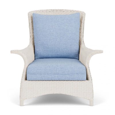 Mandalay Wicker Club Chair in Antique White/Demo Skyway By Lloyd Flanders